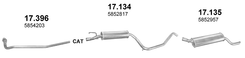 Tłumik Opel Corsa Corsa Combo B 1.4i