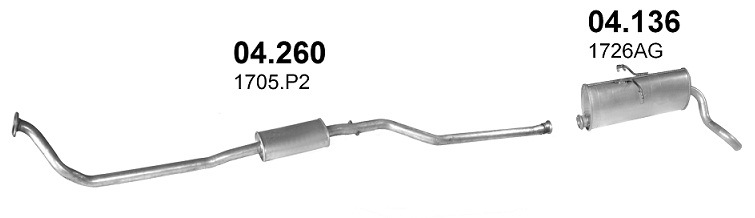 Tłumik Peugeot Partner 1.8 Diesel I (1996 - 2008)