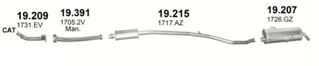 Tłumik Peugeot 206 CC 1.6i 16V