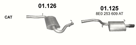 Tłumik Audi A4 B6 (2000 - 2004) 2.0 FSi