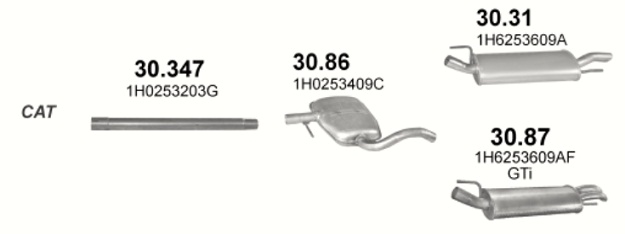 Tłumik Volkswagen Golf III (1991-1997) 2.0