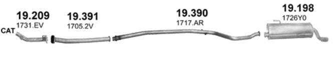 Tłumik Peugeot 206+ 1.1i