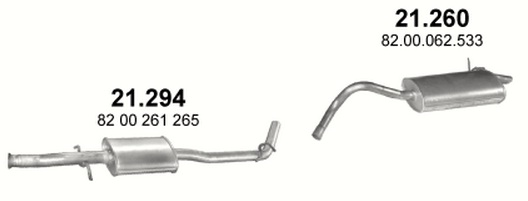 Tłumik Nissan Kubistar I 1.2i