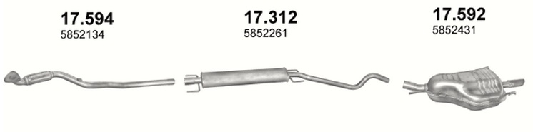 Tłumik Opel Astra Astra II (1998-2004) 1.8i 16V