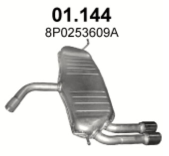 Tłumik Audi A3 8P (2003 - 2012) 1.4 TFSi