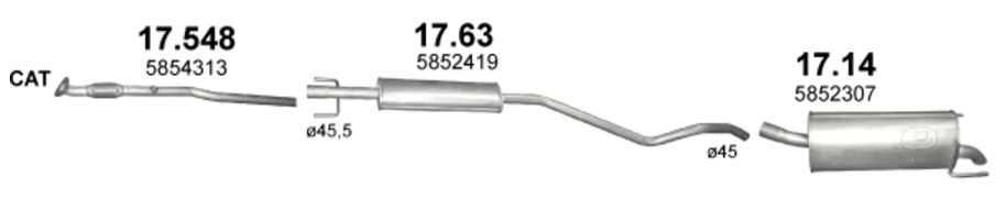 Tłumik Opel Astra Astra III (2004 - ) 1.4i 16V