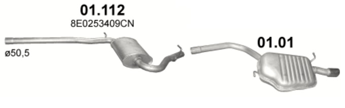 Tłumik Audi A4 B6 (2000 - 2004) 2.0i 20V