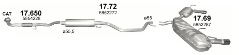 Tłumik Opel Vectra Vectra C (2002 - 2008) 2.0 Turbo