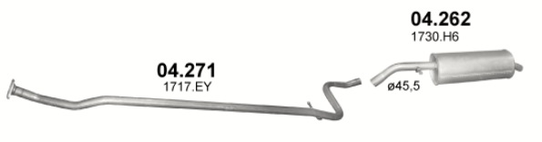 Tłumik Citroen C2 1.1i