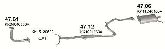 Tłumik Kia Pride 1.1