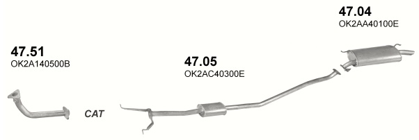 Tłumik Kia Shuma 1.5i 16V